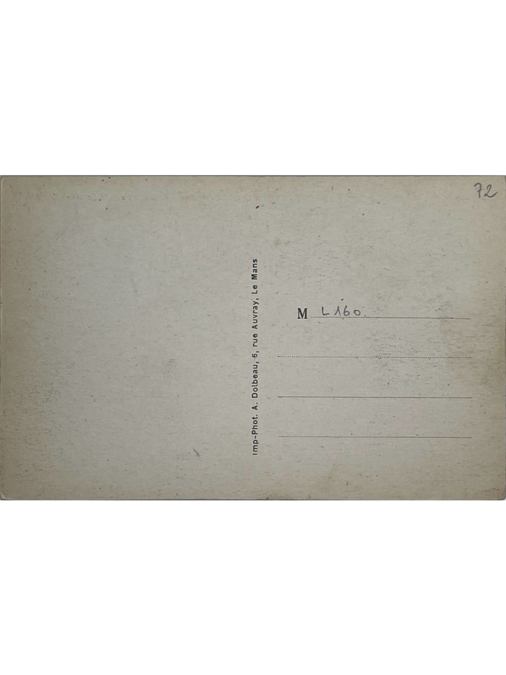 Verso de la carte postale
