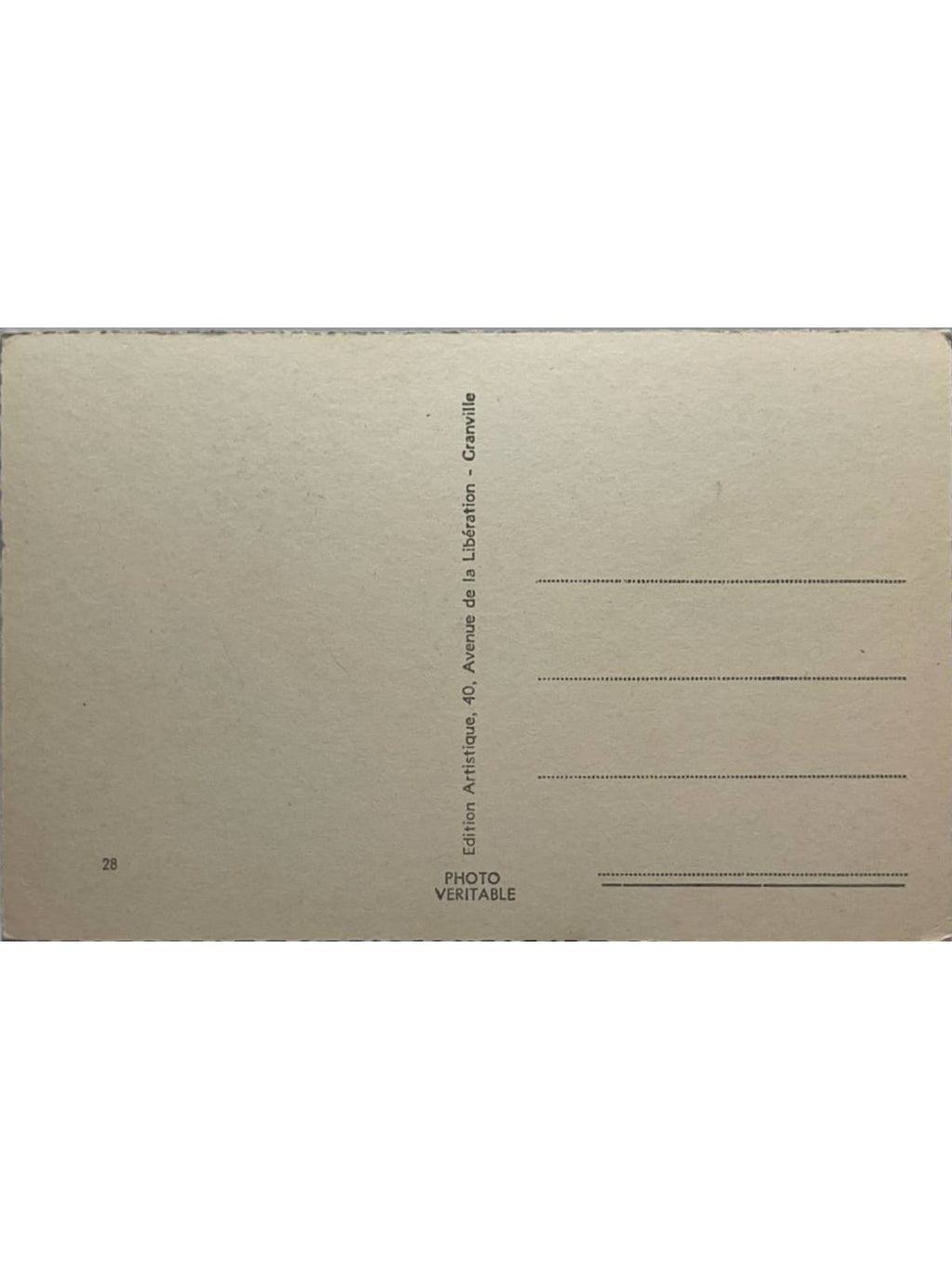Verso de la carte postale
