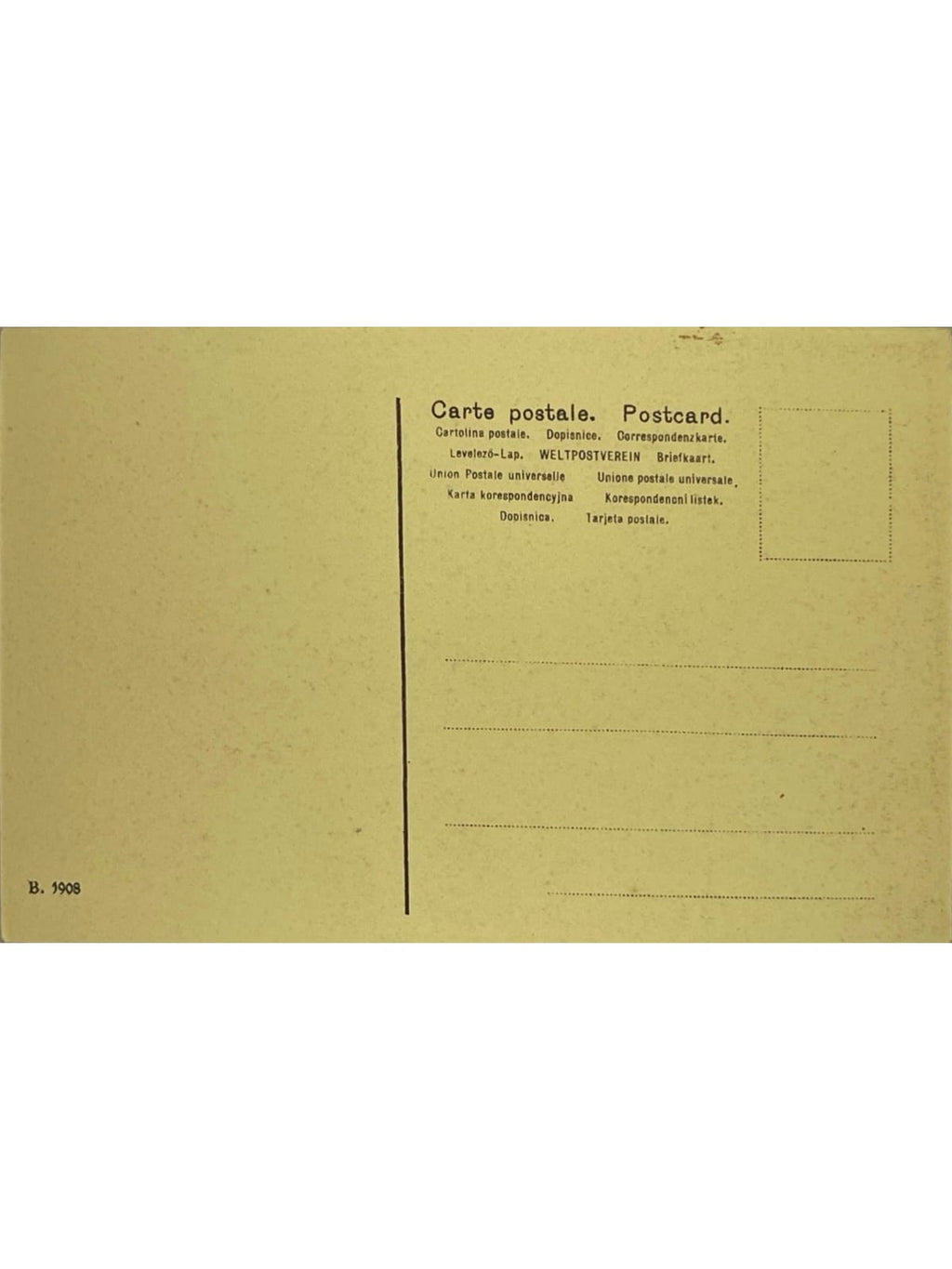 Verso de la carte postale