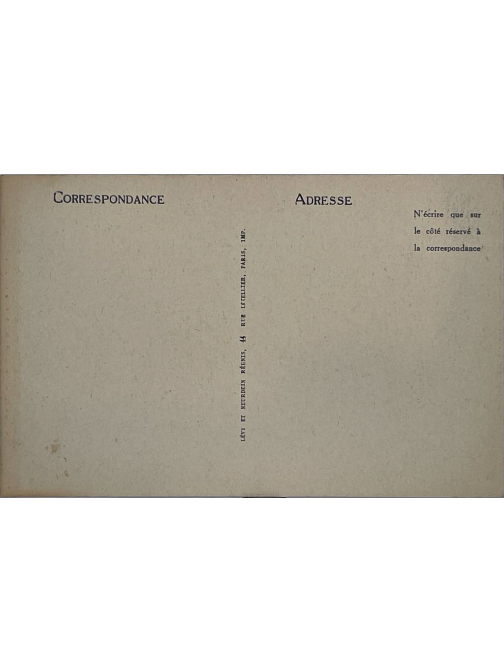Verso de la carte postale