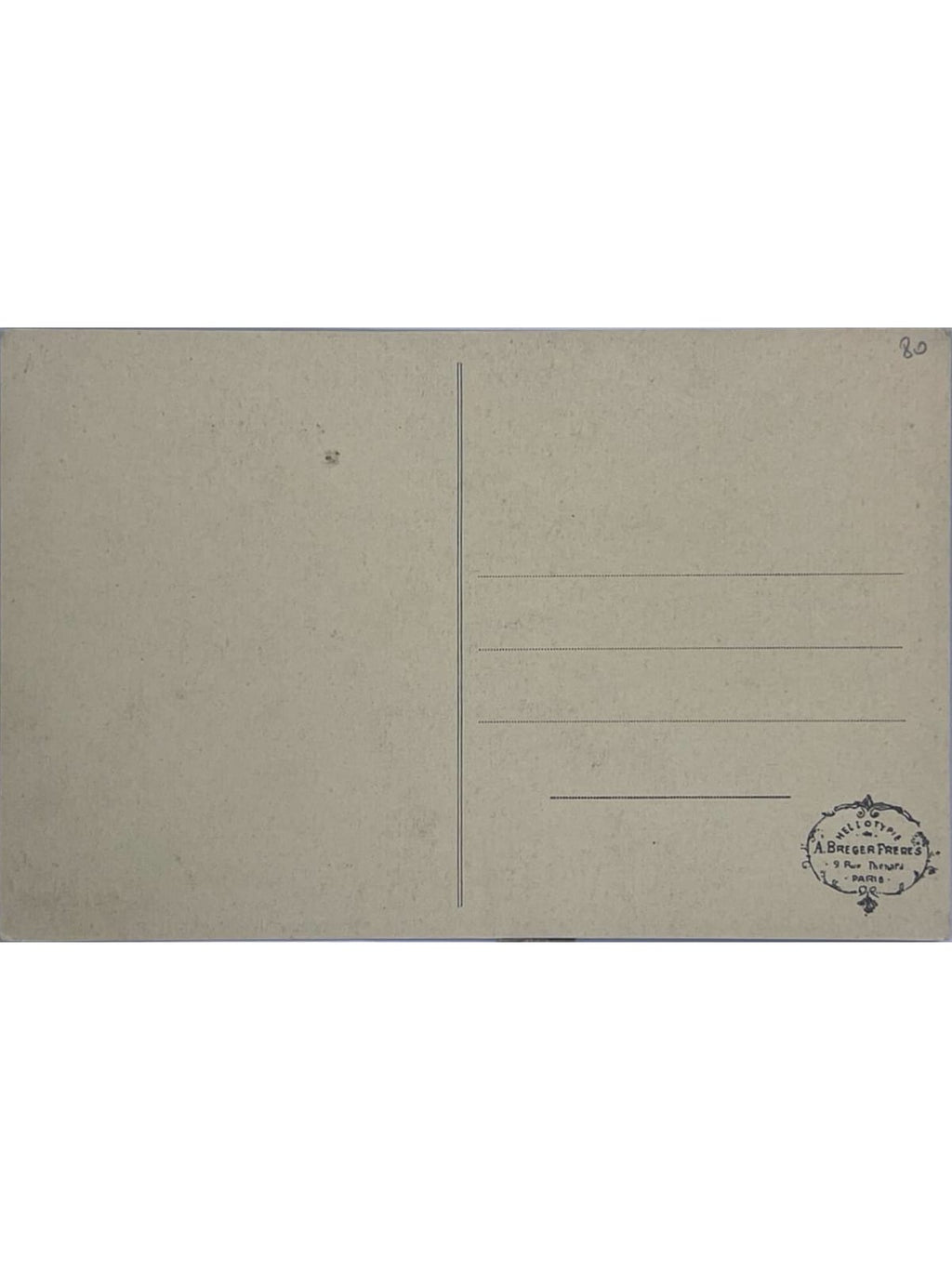 Verso de la carte postale
