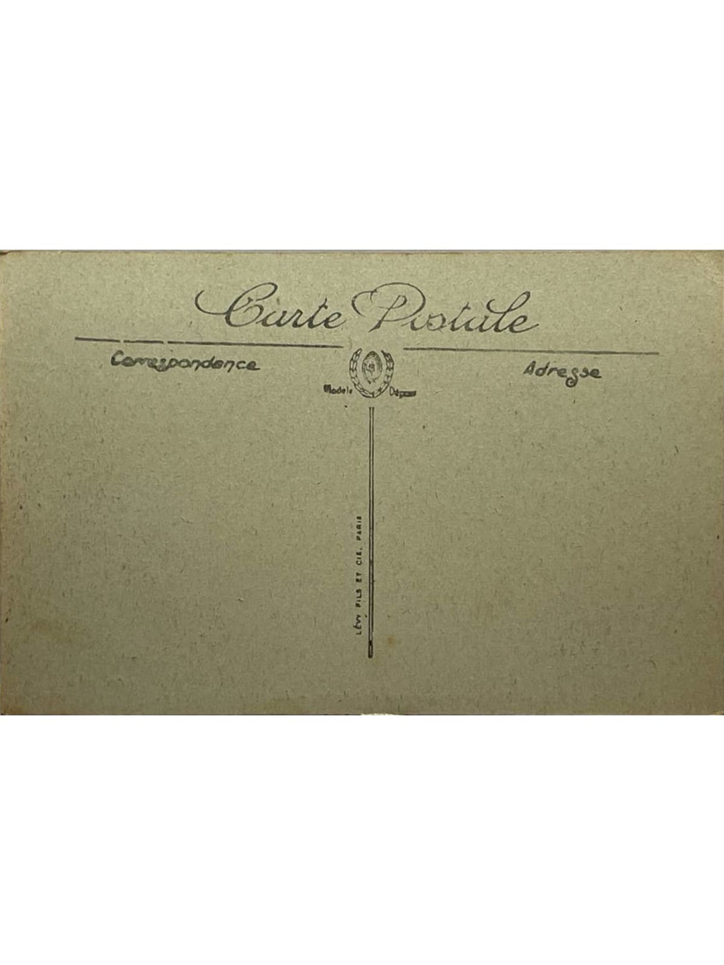 Verso de la carte postale