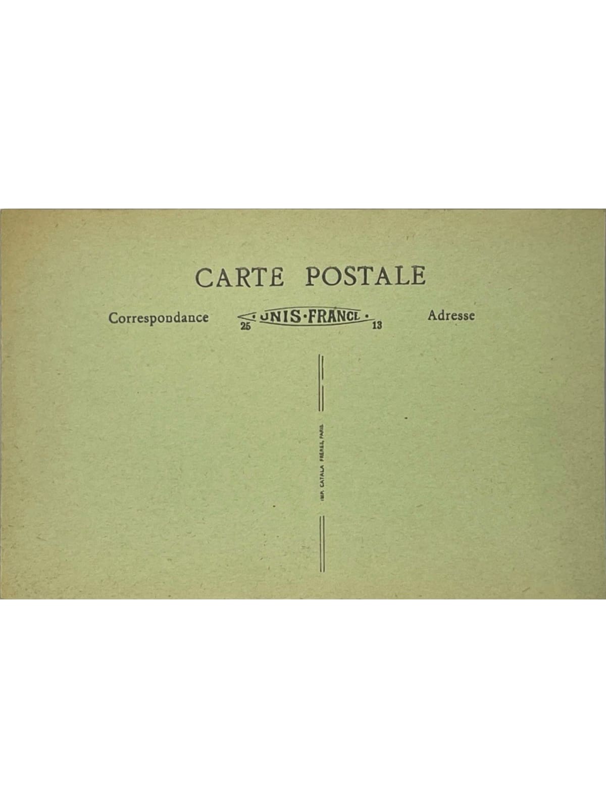 Verso de la carte postale