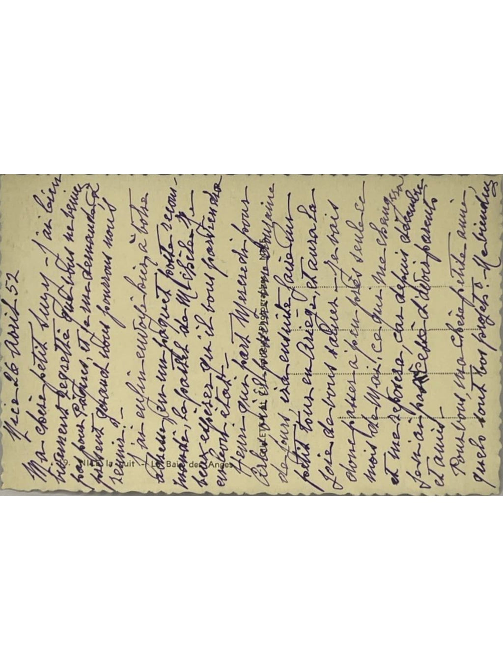 Verso de la carte postale