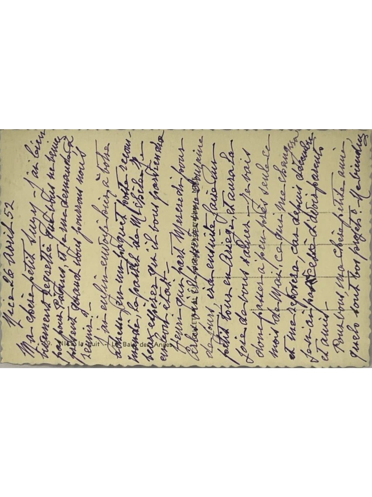 Verso de la carte postale