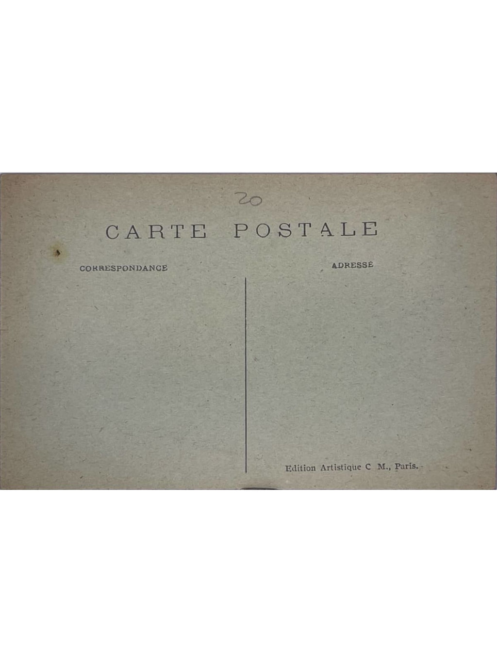 Verso de la carte postale