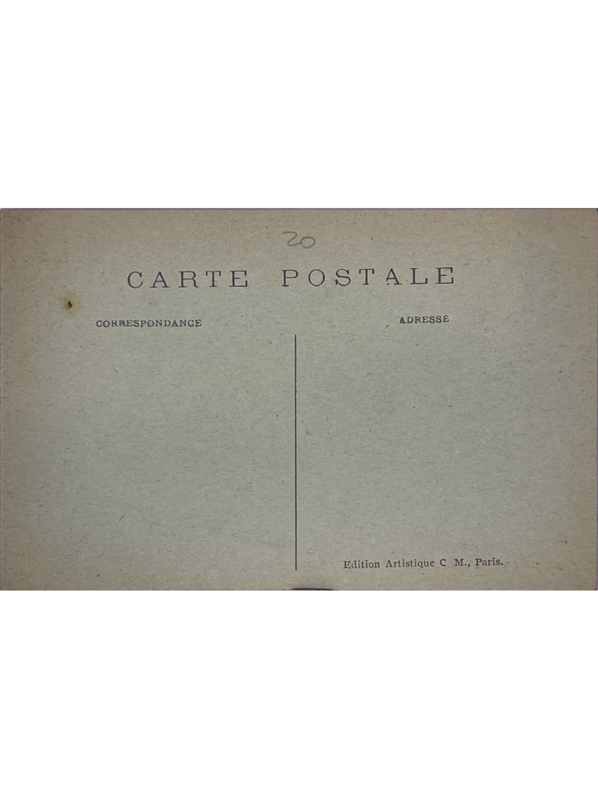 Verso de la carte postale