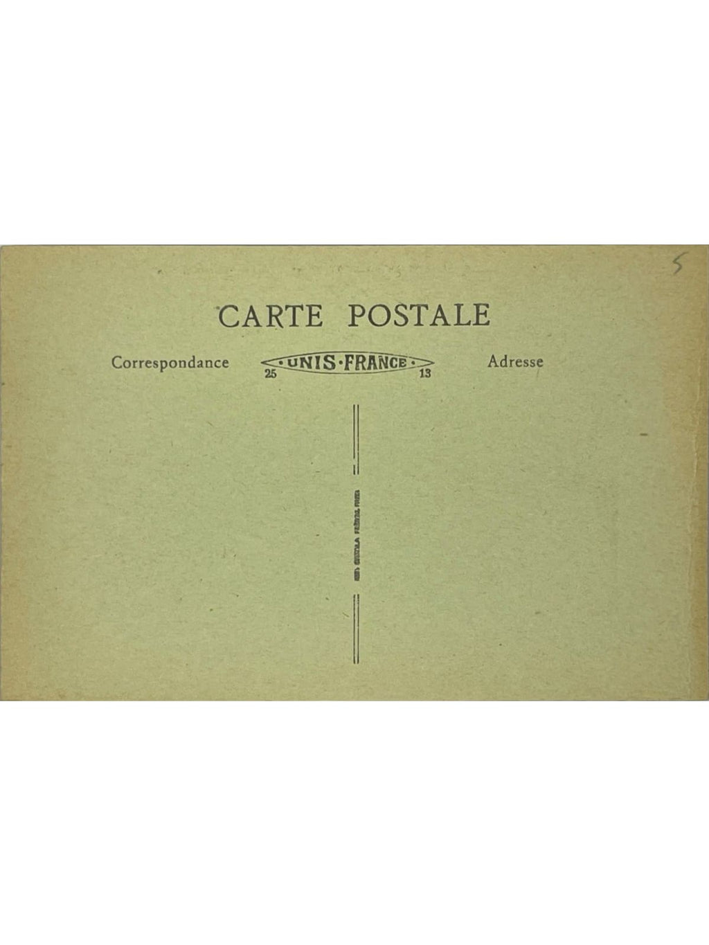 Verso de la carte postale