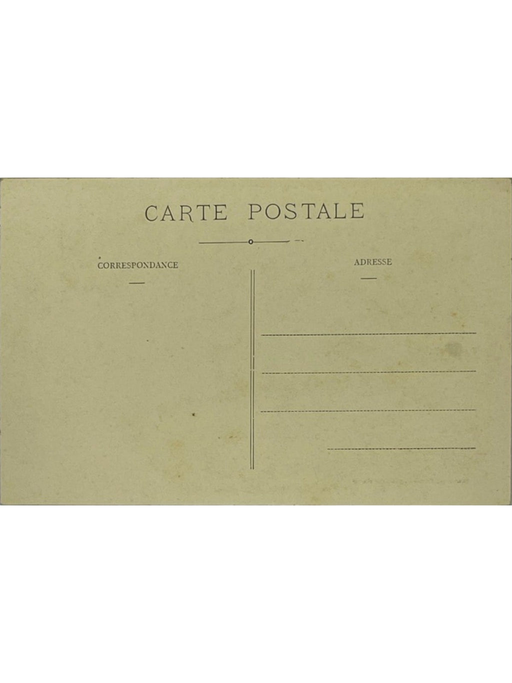 Verso de la carte postale