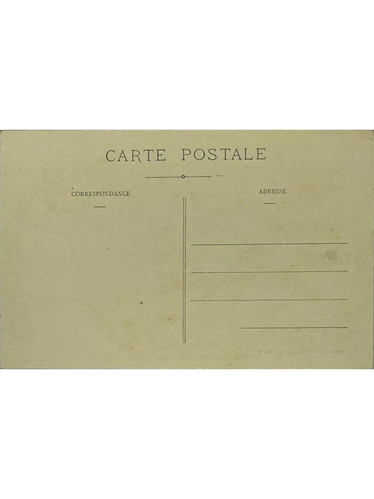 Verso de la carte postale