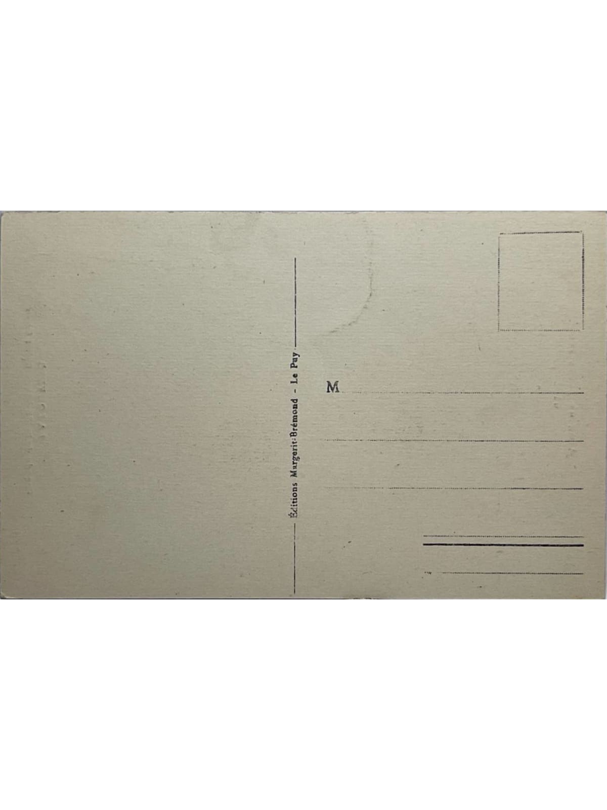 Verso de la carte postale