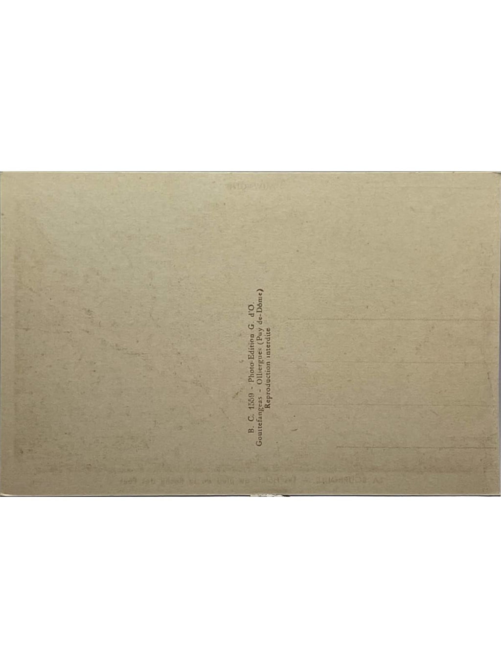 Verso de la carte postale