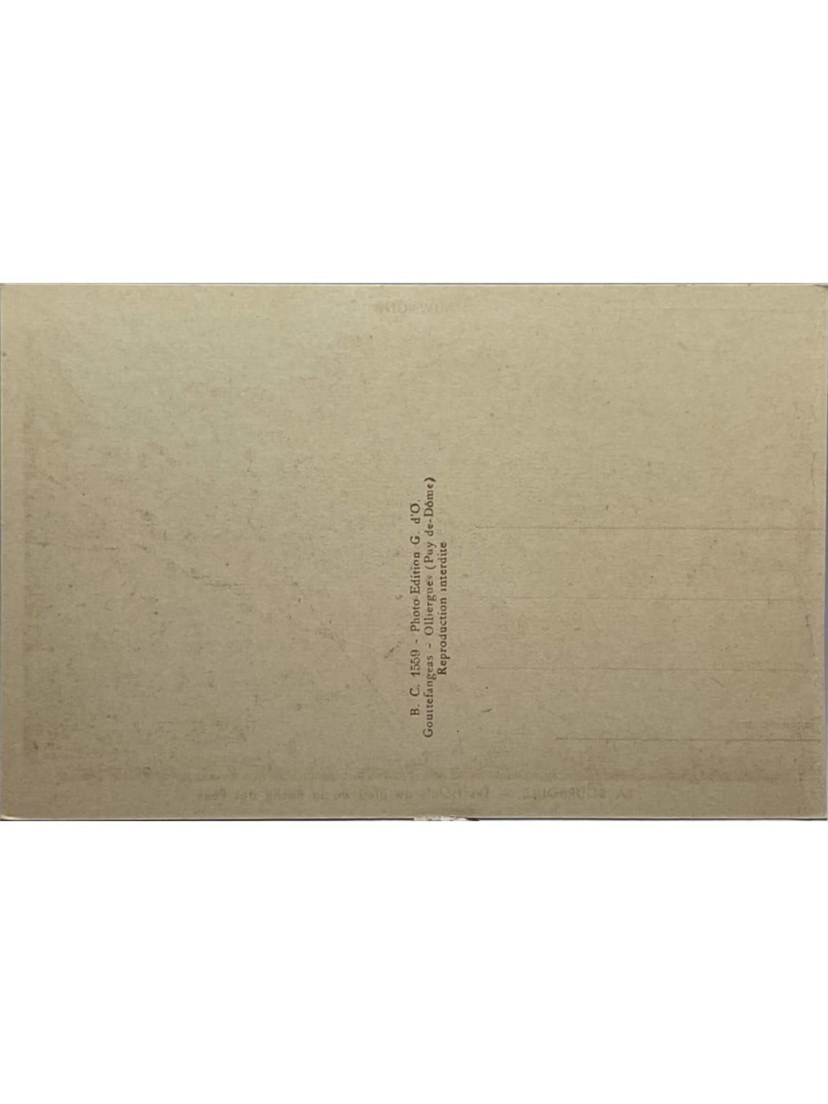 Verso de la carte postale
