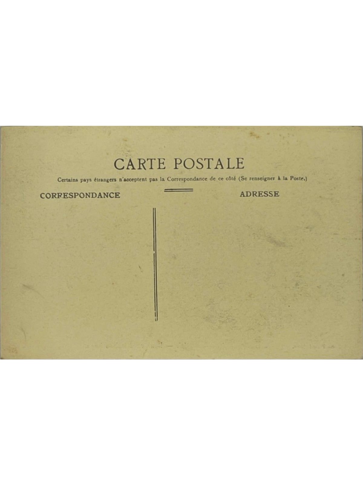 Verso de la carte postale
