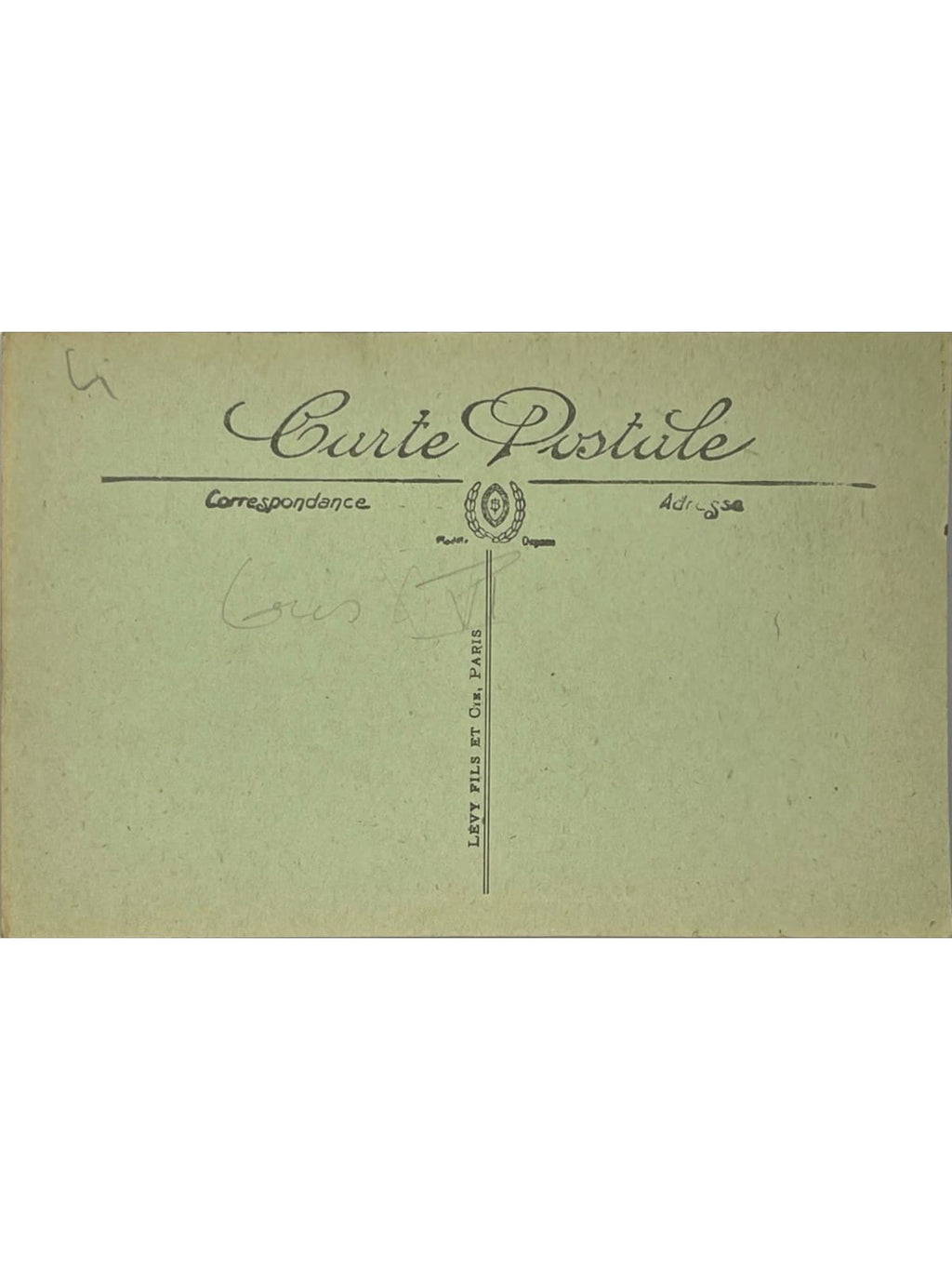 Verso de la carte postale