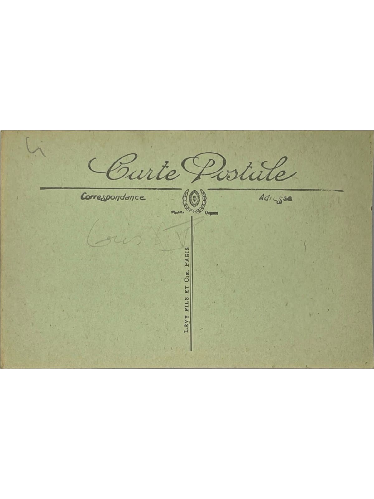Verso de la carte postale