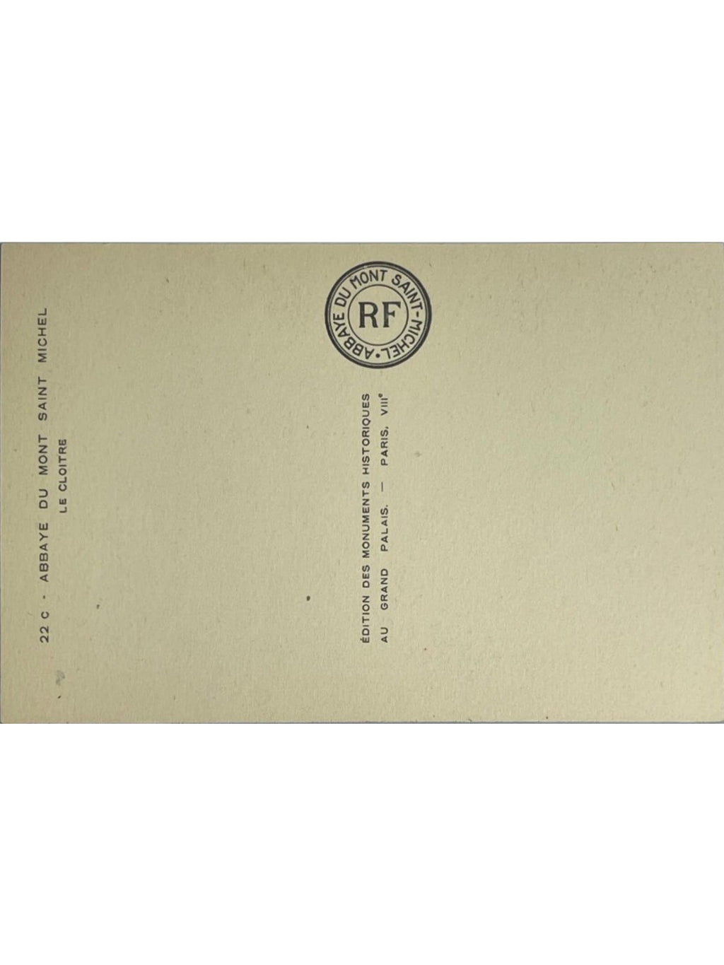 Verso de la carte postale