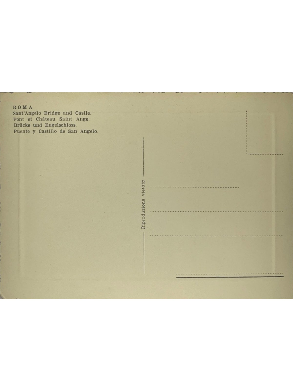 Verso de la carte postale