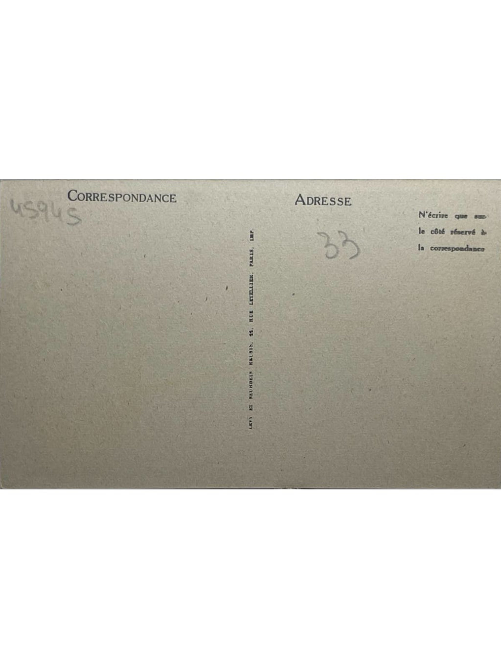 Verso de la carte postale