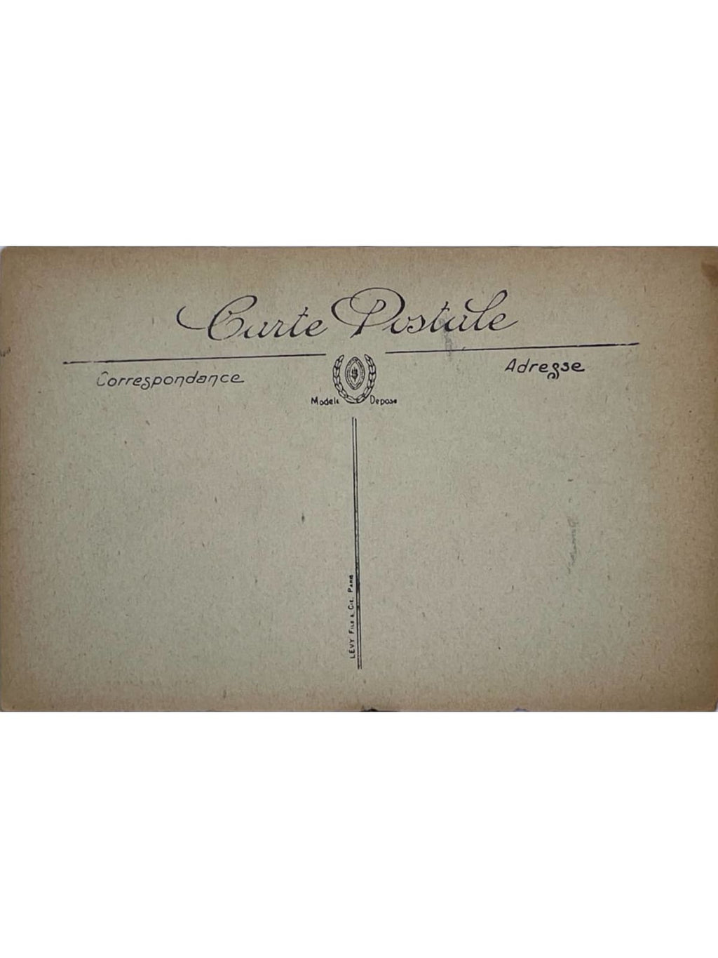 Verso de la carte postale