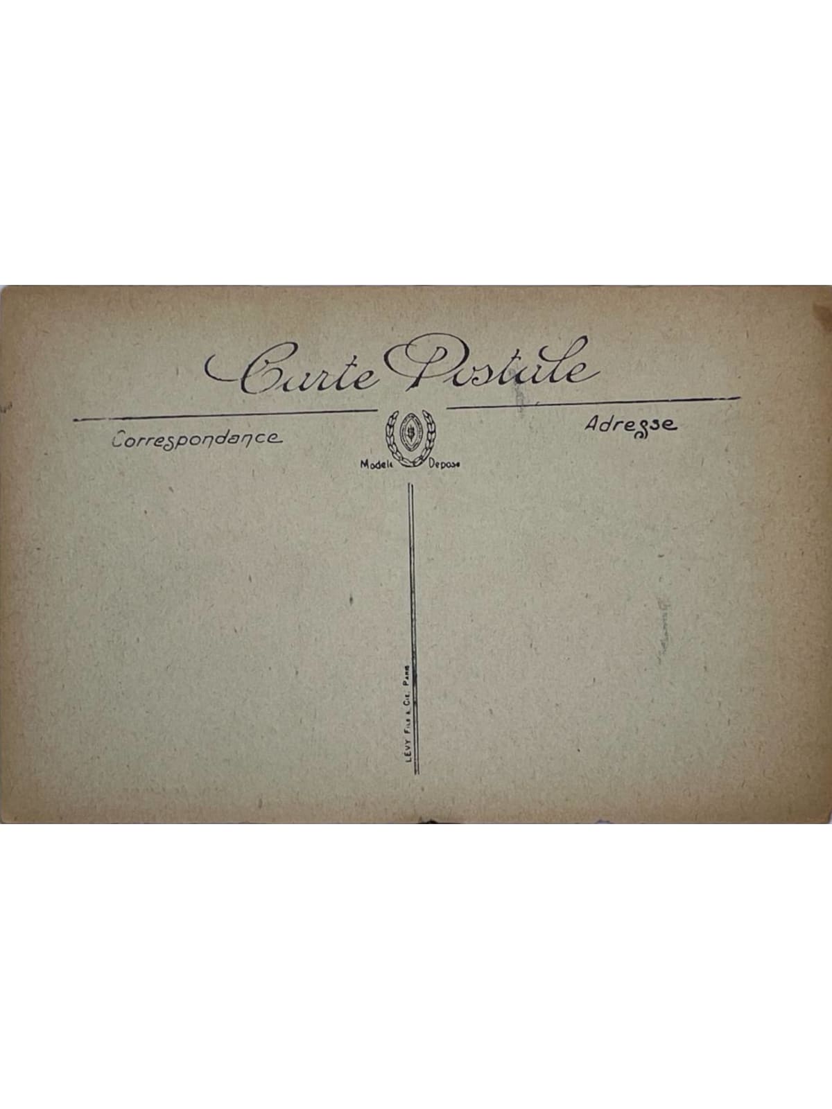 Verso de la carte postale