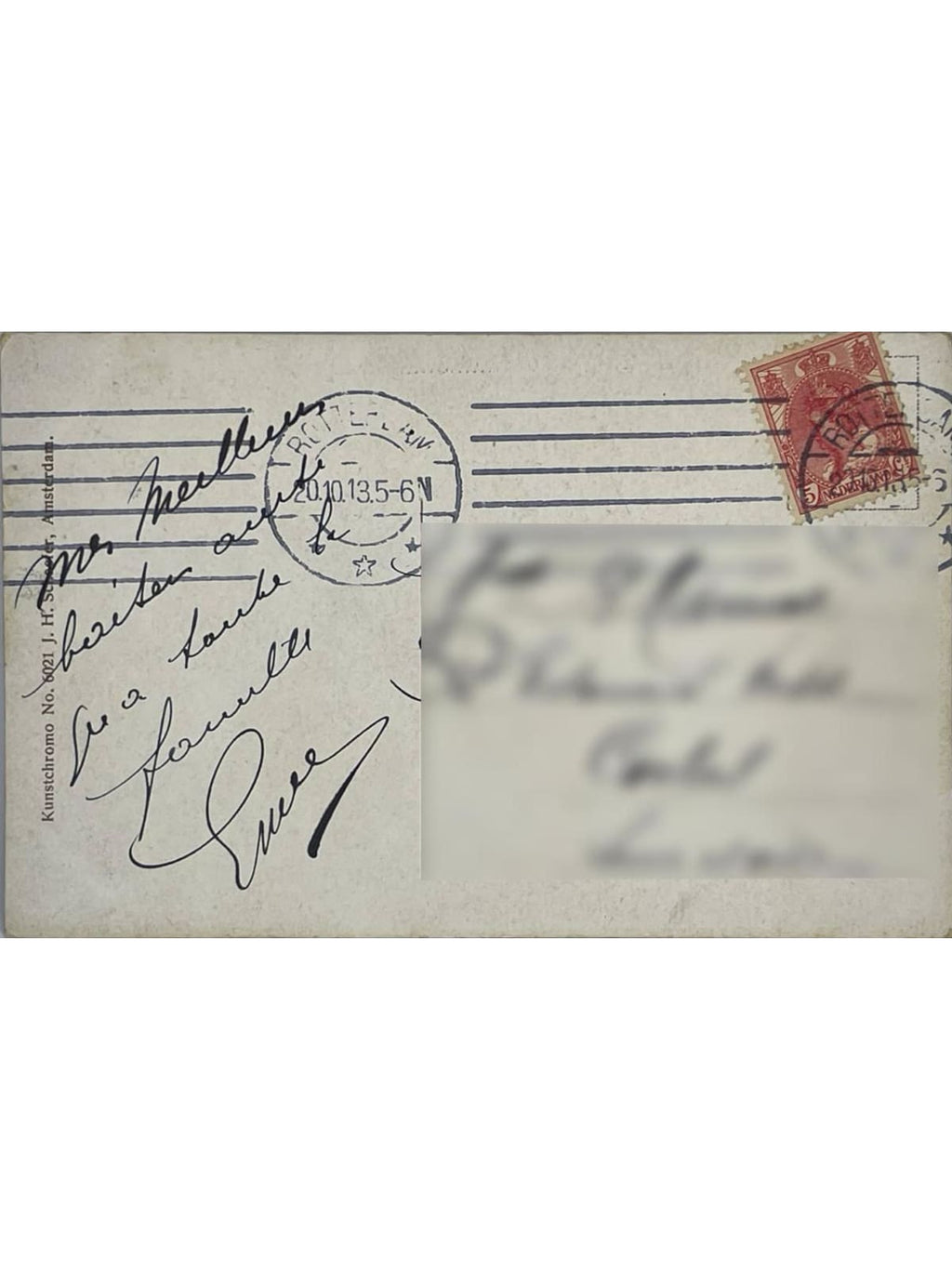 Verso de la carte postale