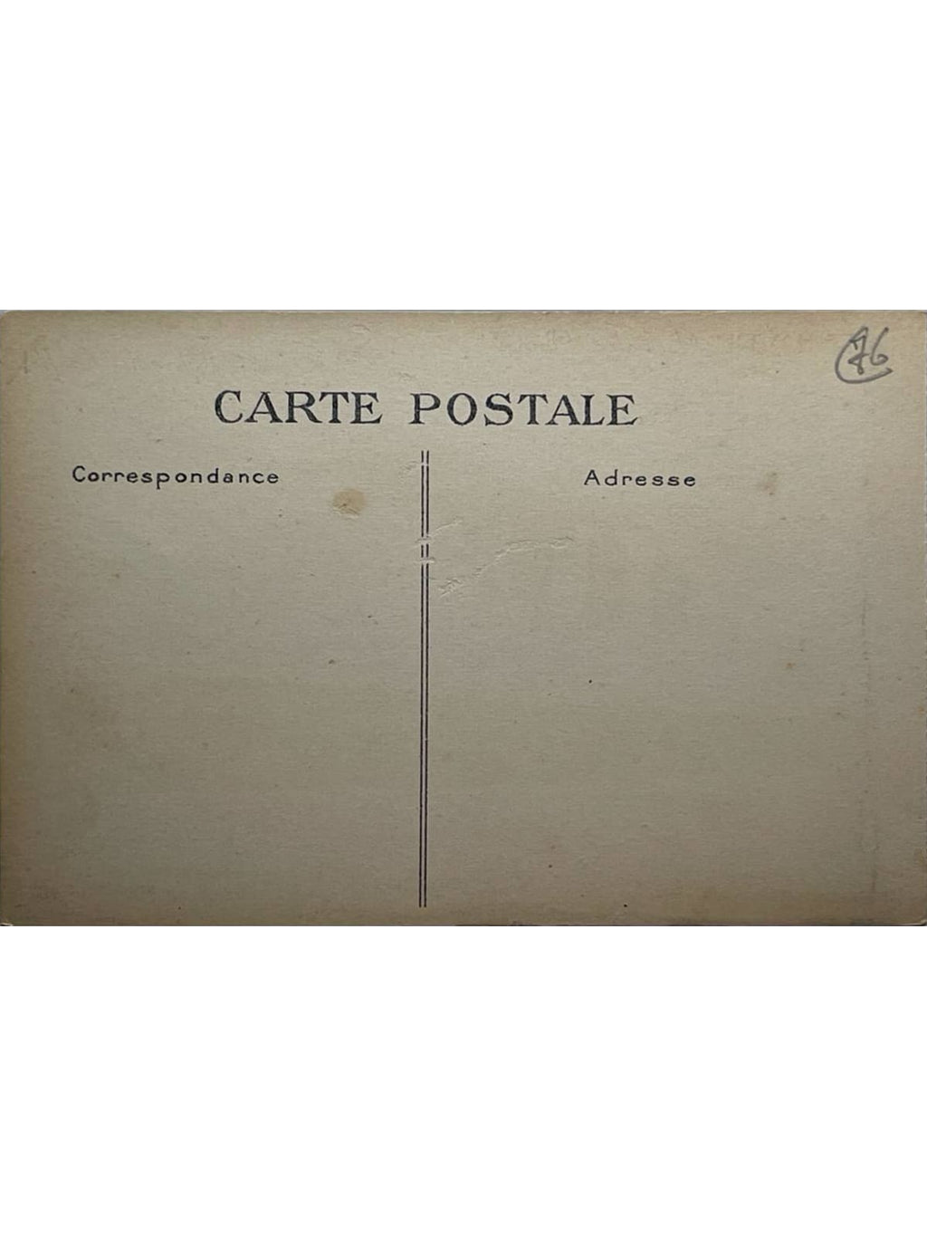 Verso de la carte postale