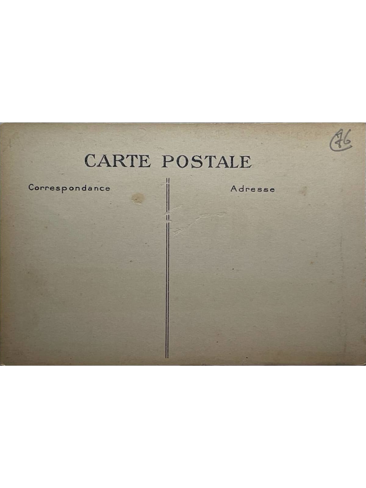 Verso de la carte postale