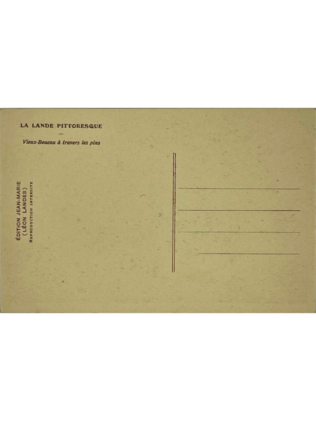 Verso de la carte postale