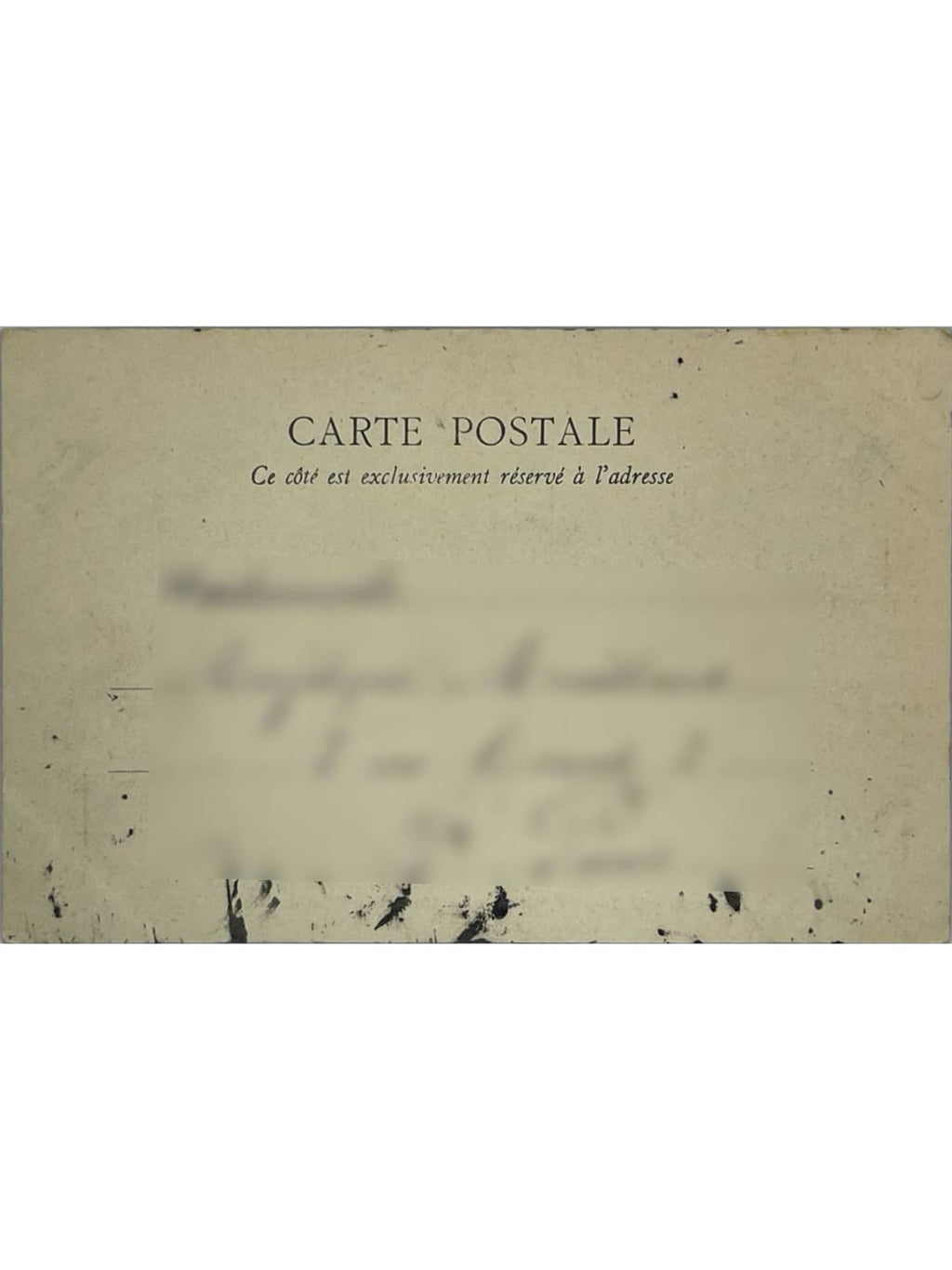 Verso de la carte postale
