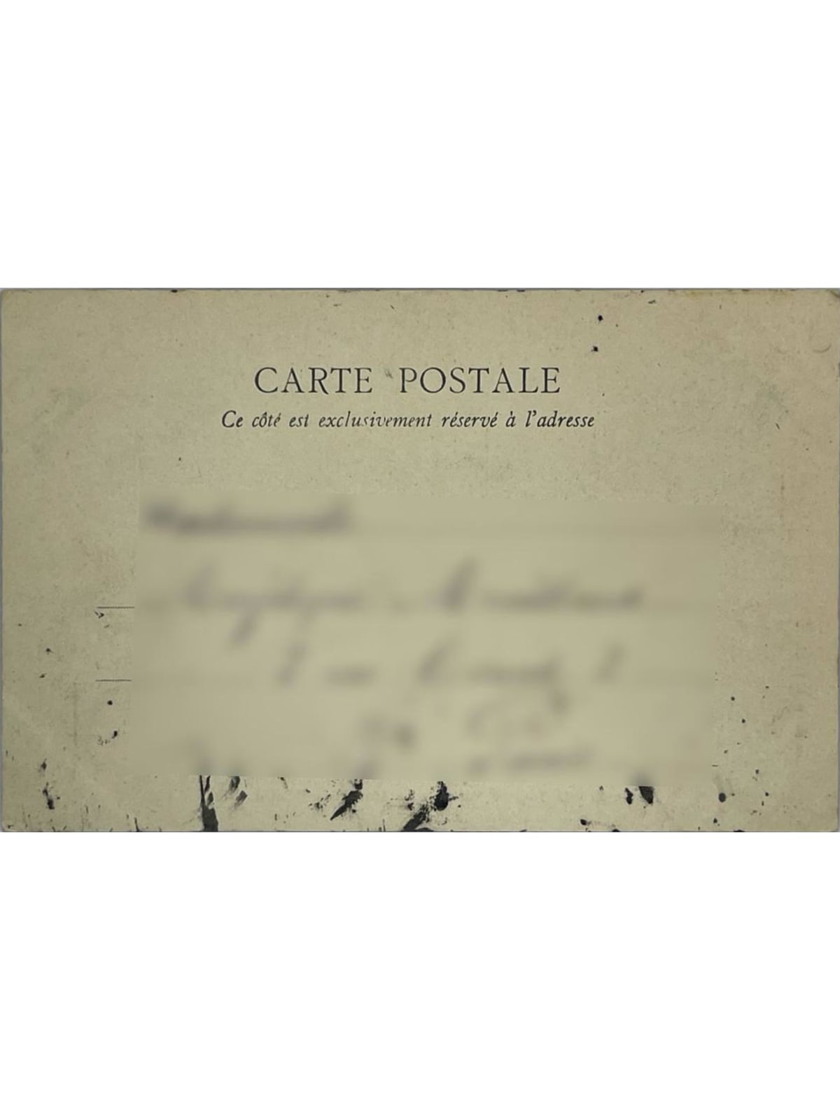 Verso de la carte postale