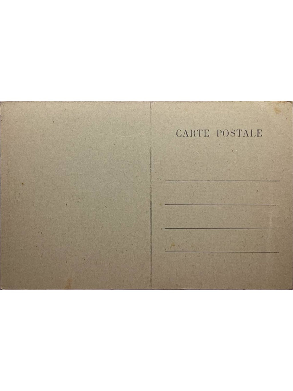 Verso de la carte postale