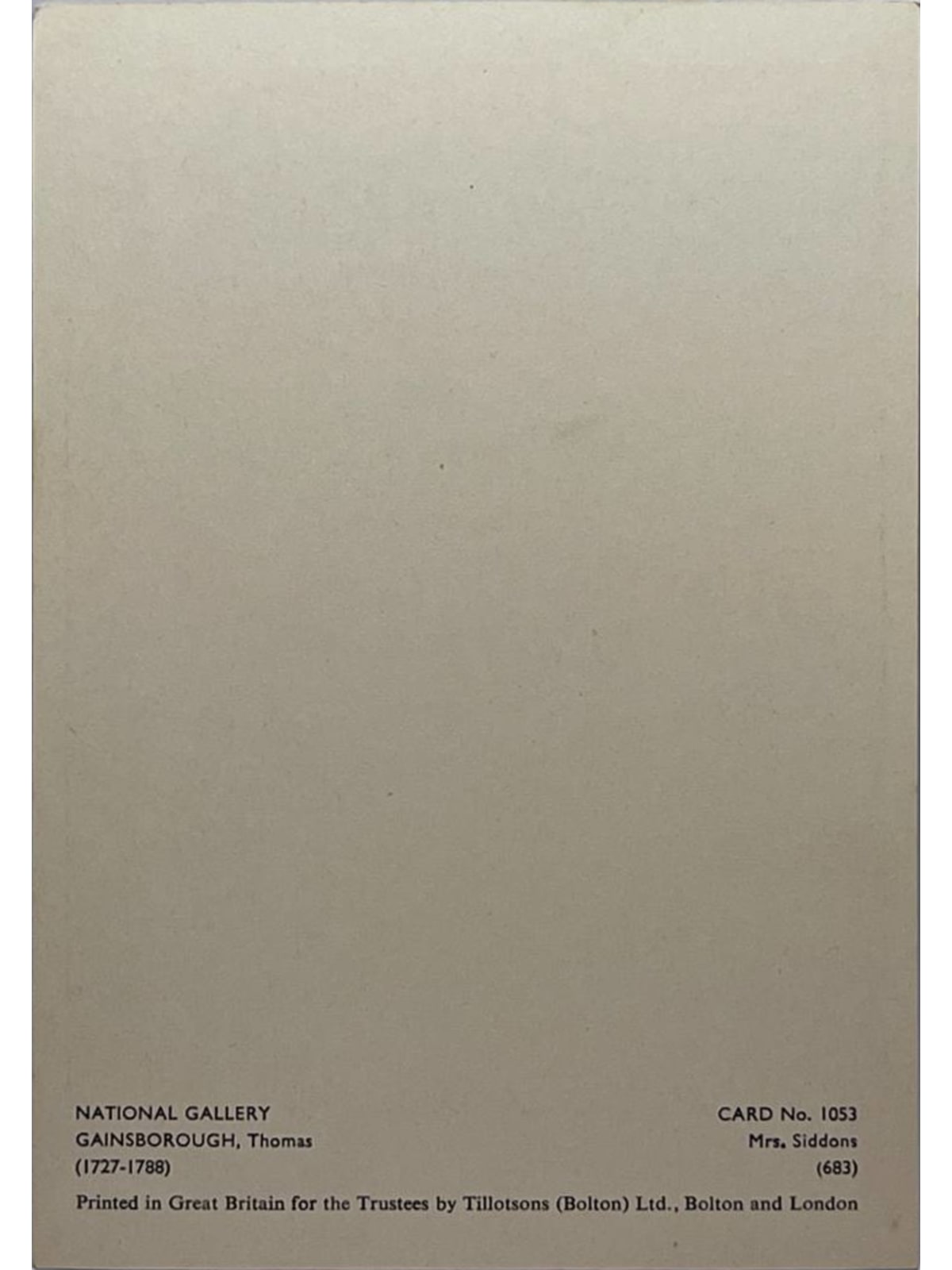 Verso de la carte postale