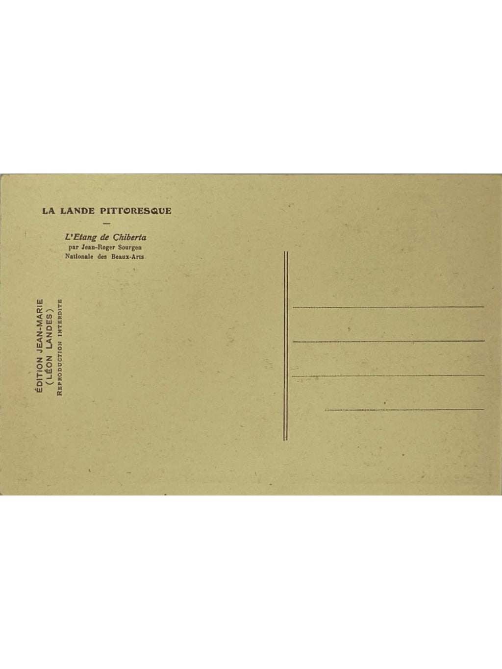 Verso de la carte postale