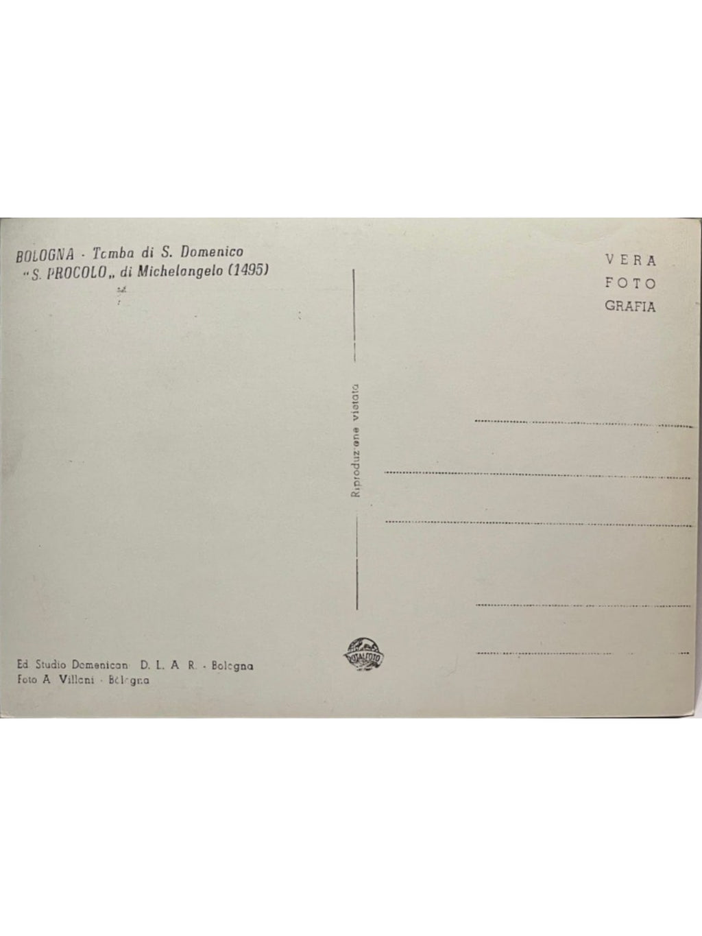 Verso de la carte postale