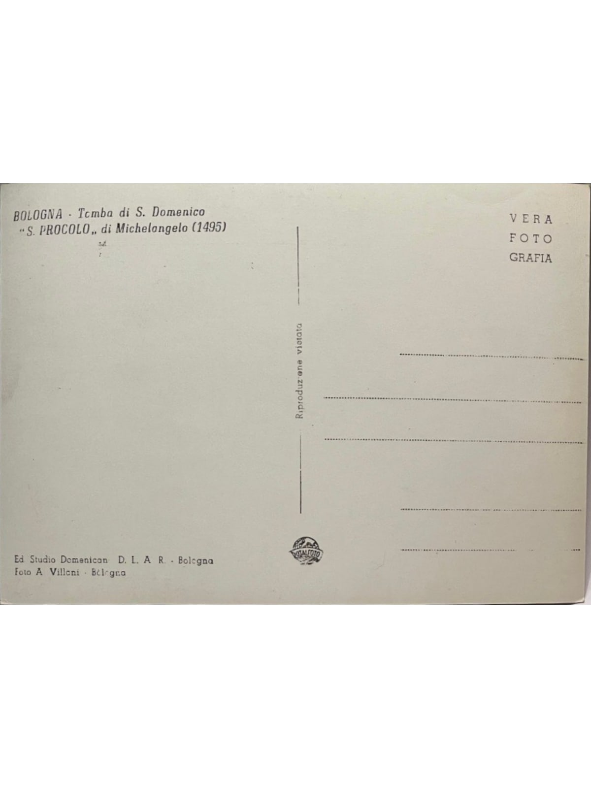 Verso de la carte postale