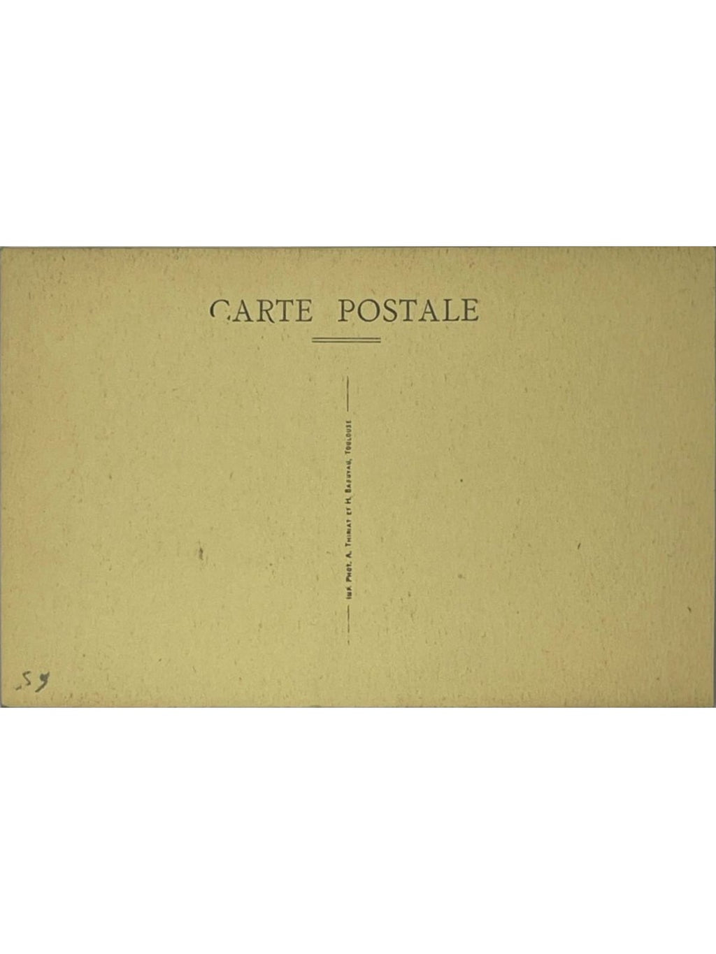 Verso de la carte postale