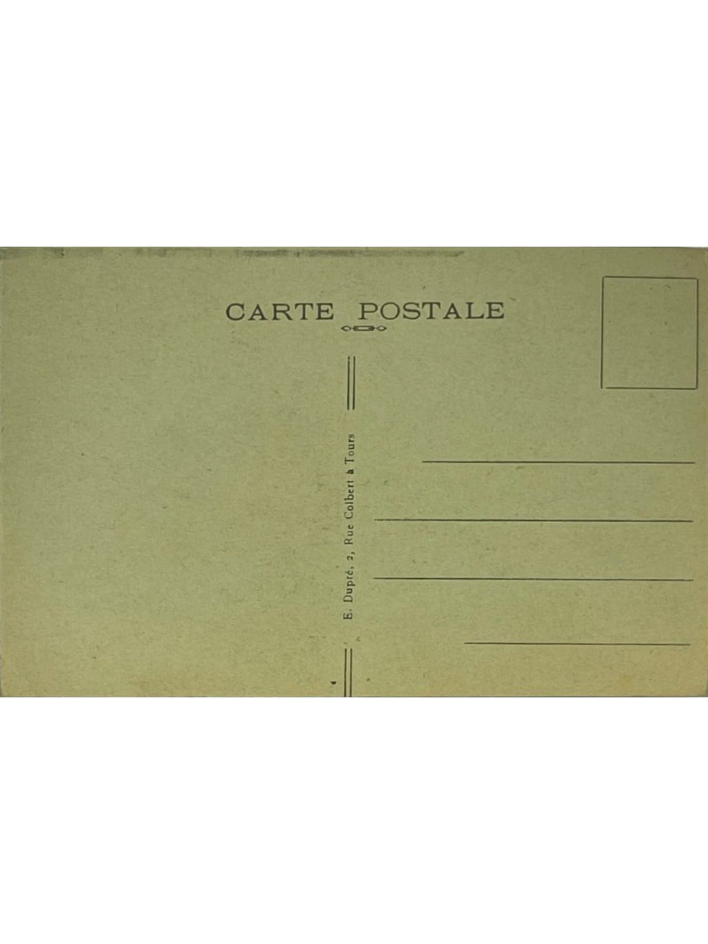 Verso de la carte postale