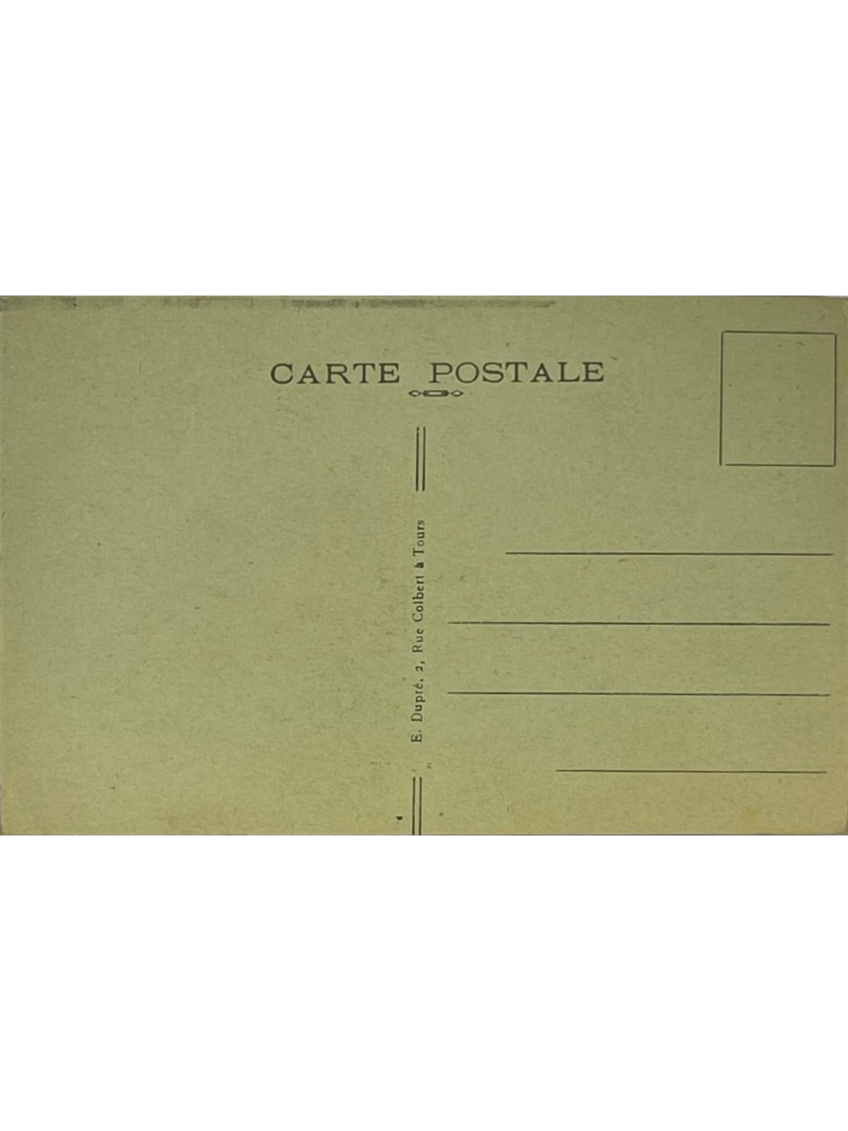 Verso de la carte postale