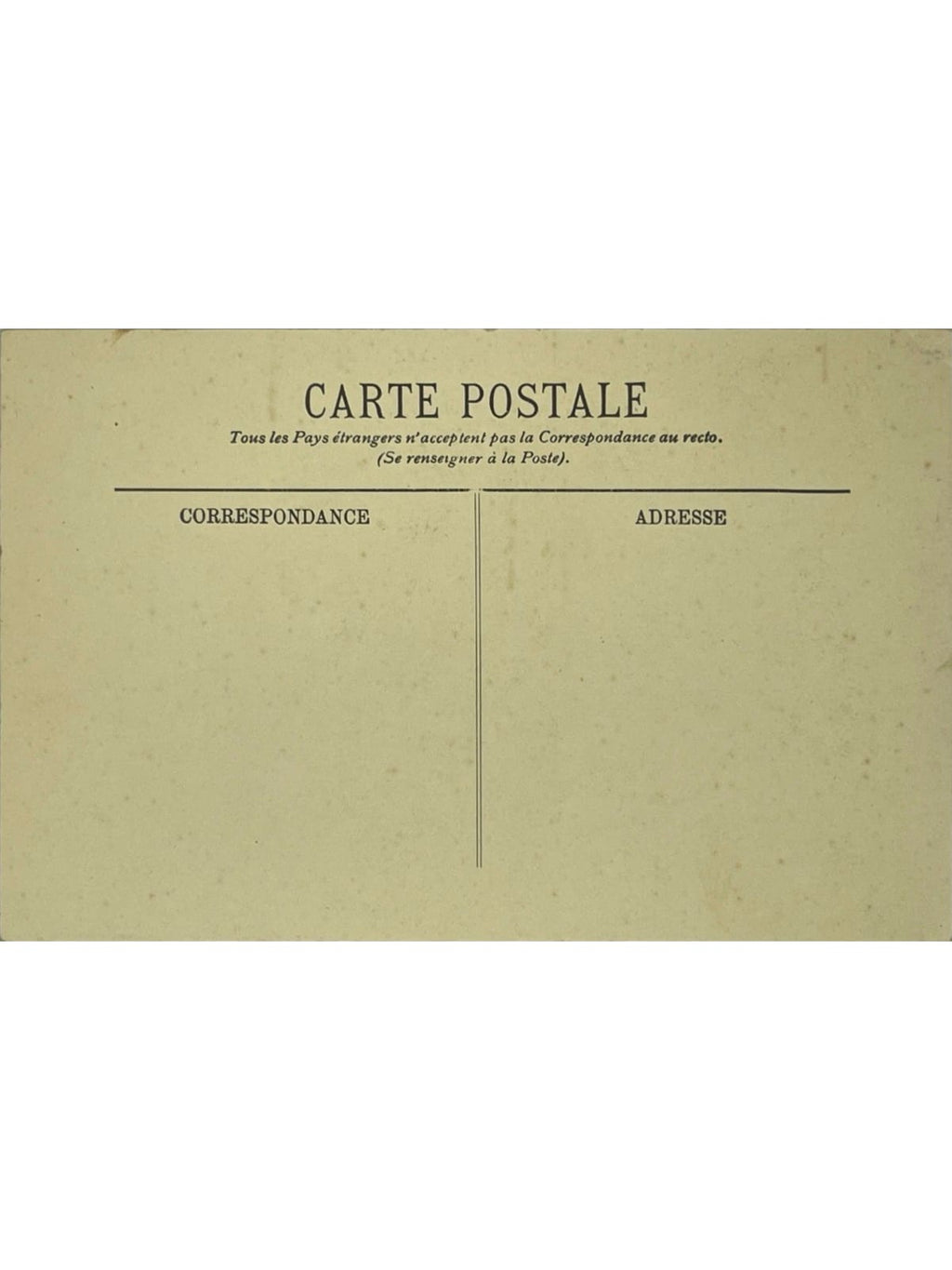 Verso de la carte postale