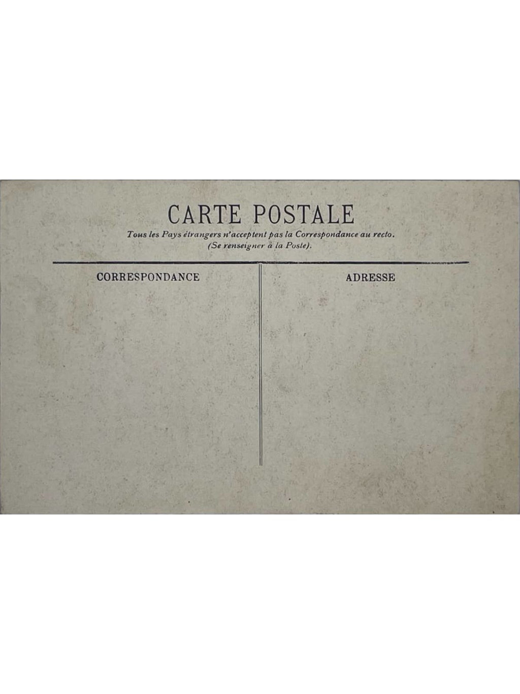 Verso de la carte postale
