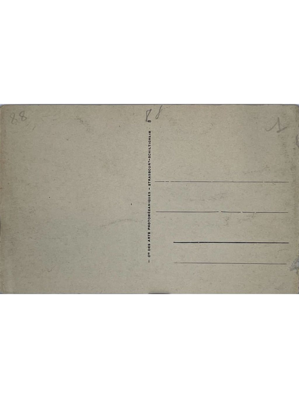 Verso de la carte postale