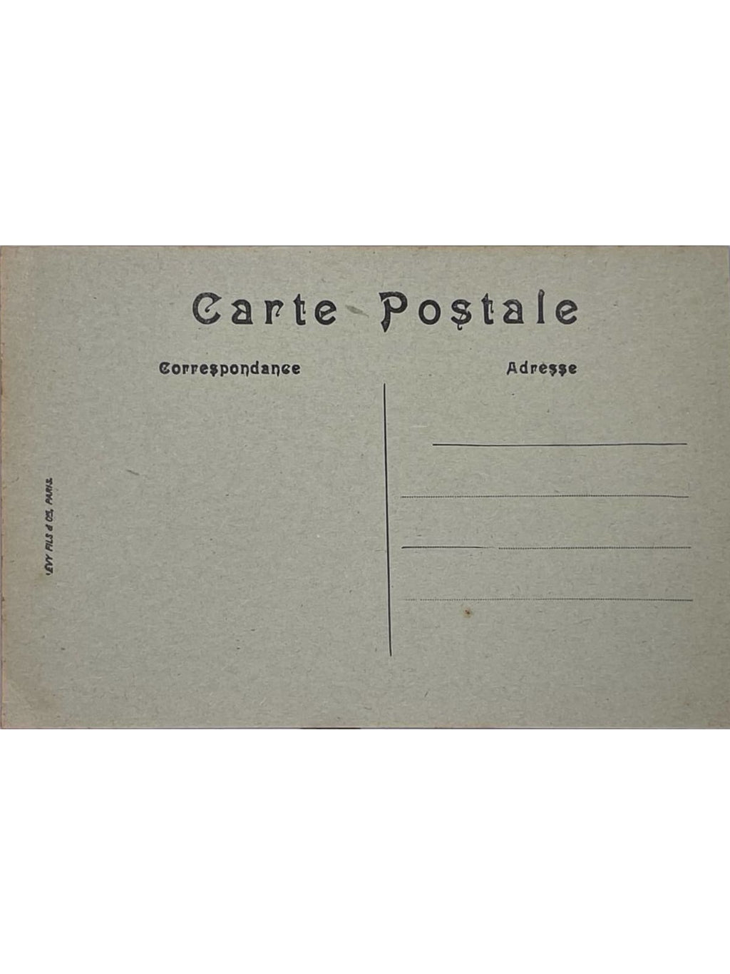Verso de la carte postale