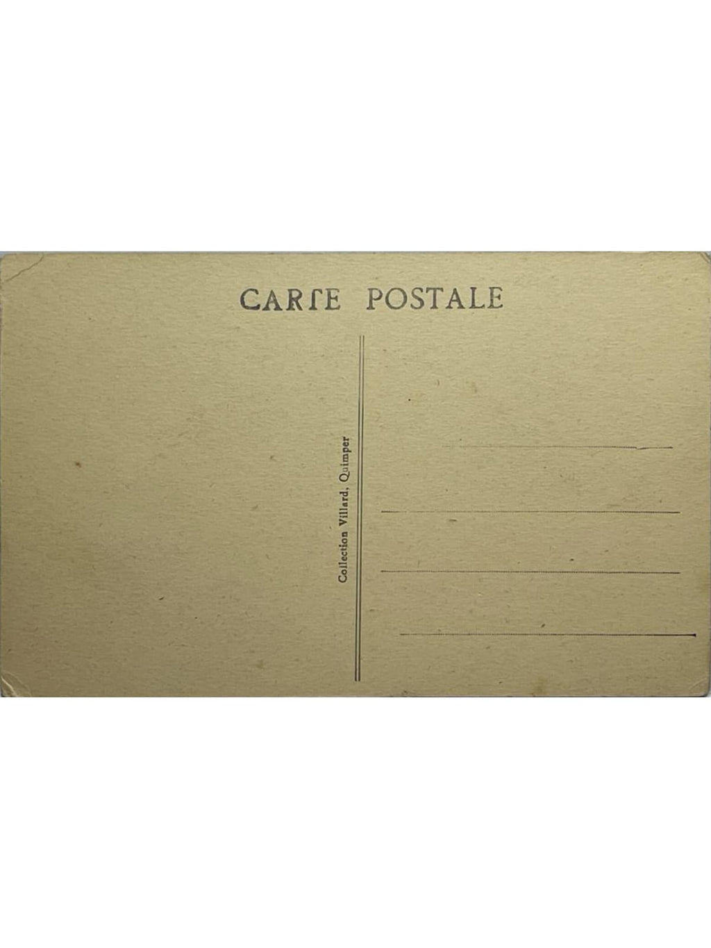 Verso de la carte postale