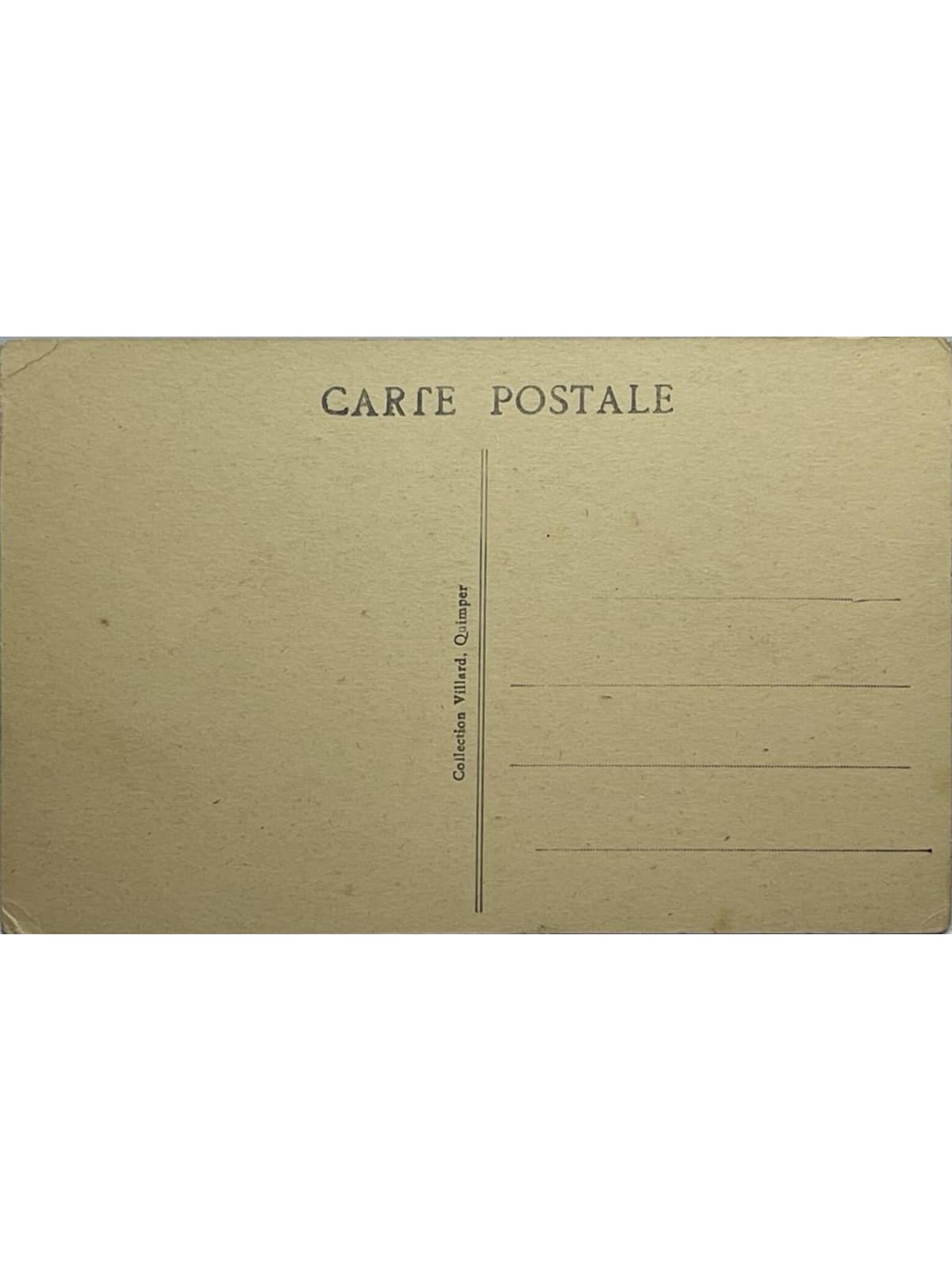 Verso de la carte postale