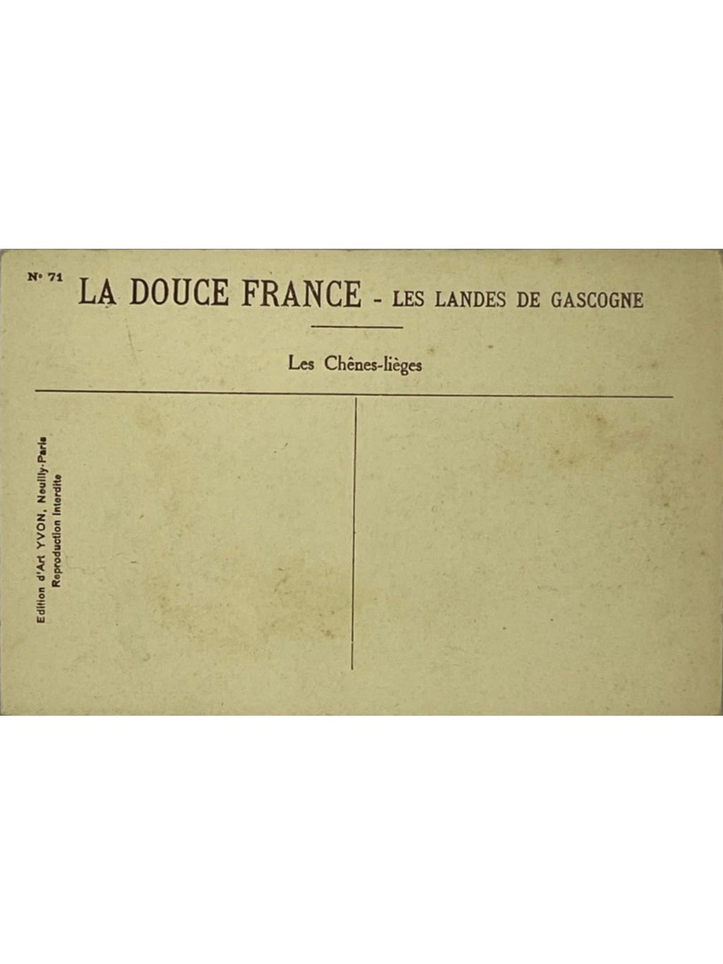 Verso de la carte postale