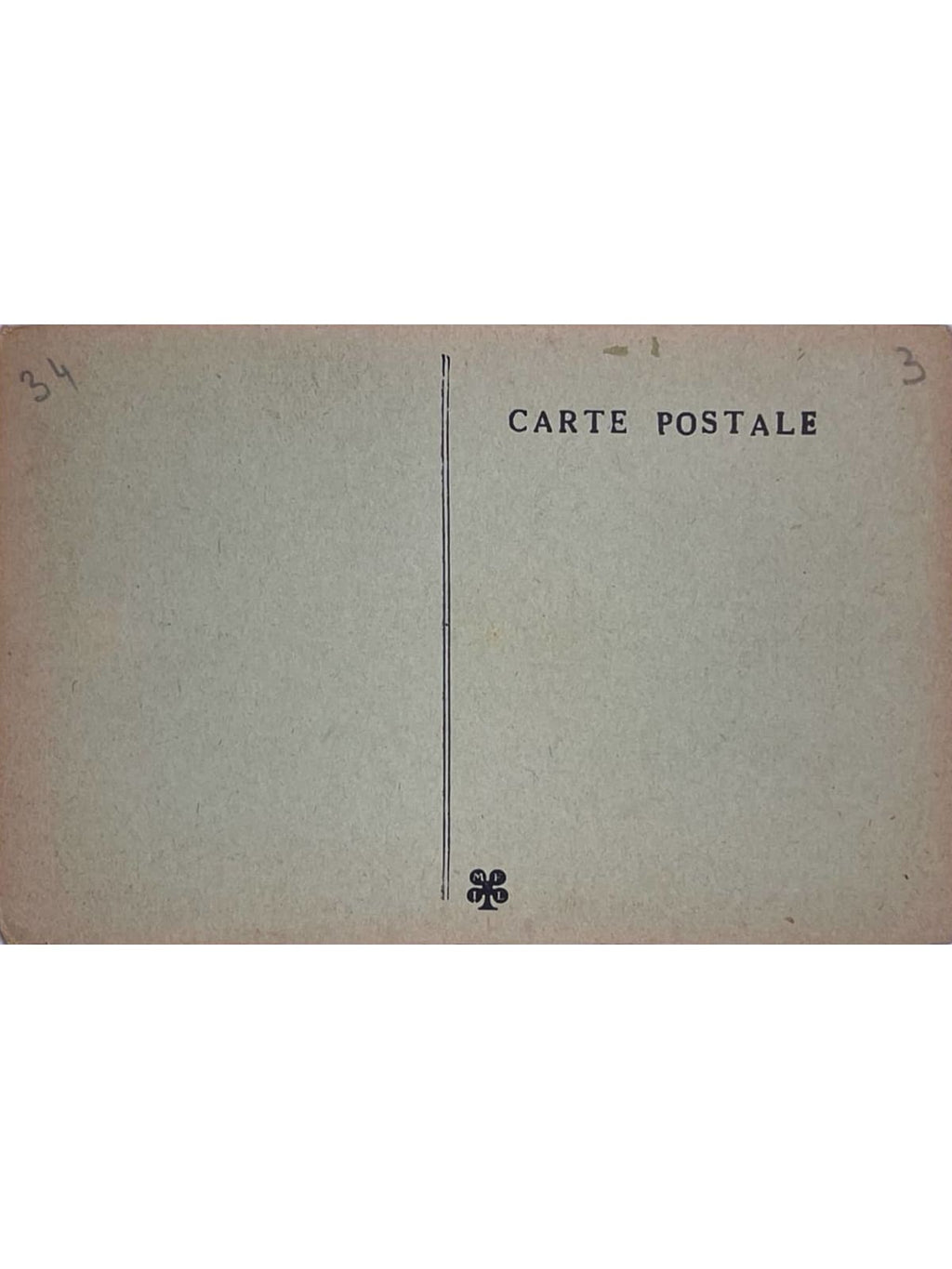 Verso de la carte postale