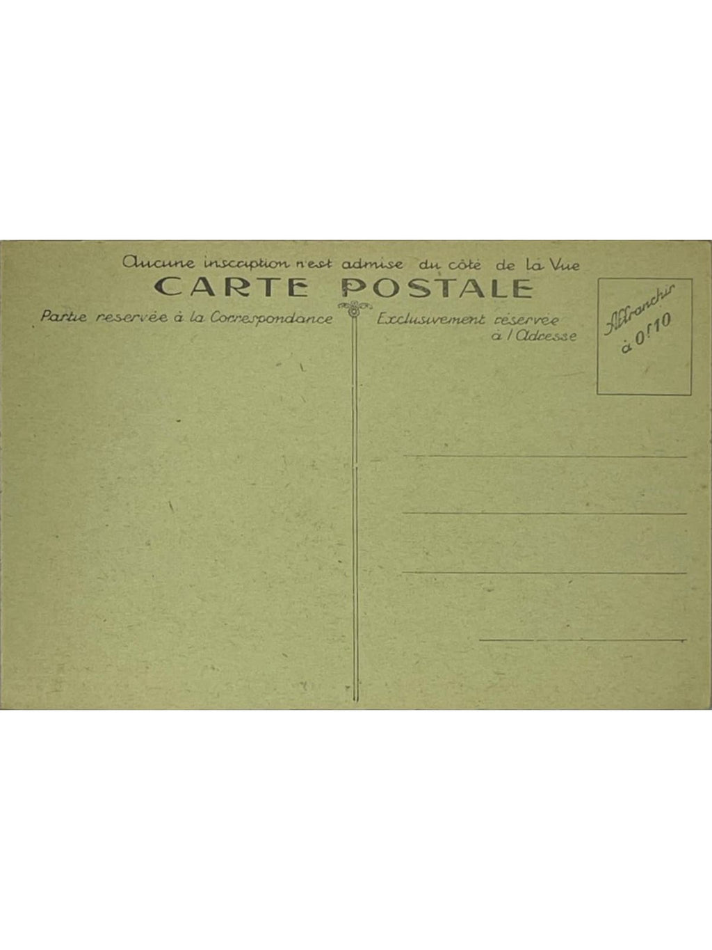 Verso de la carte postale