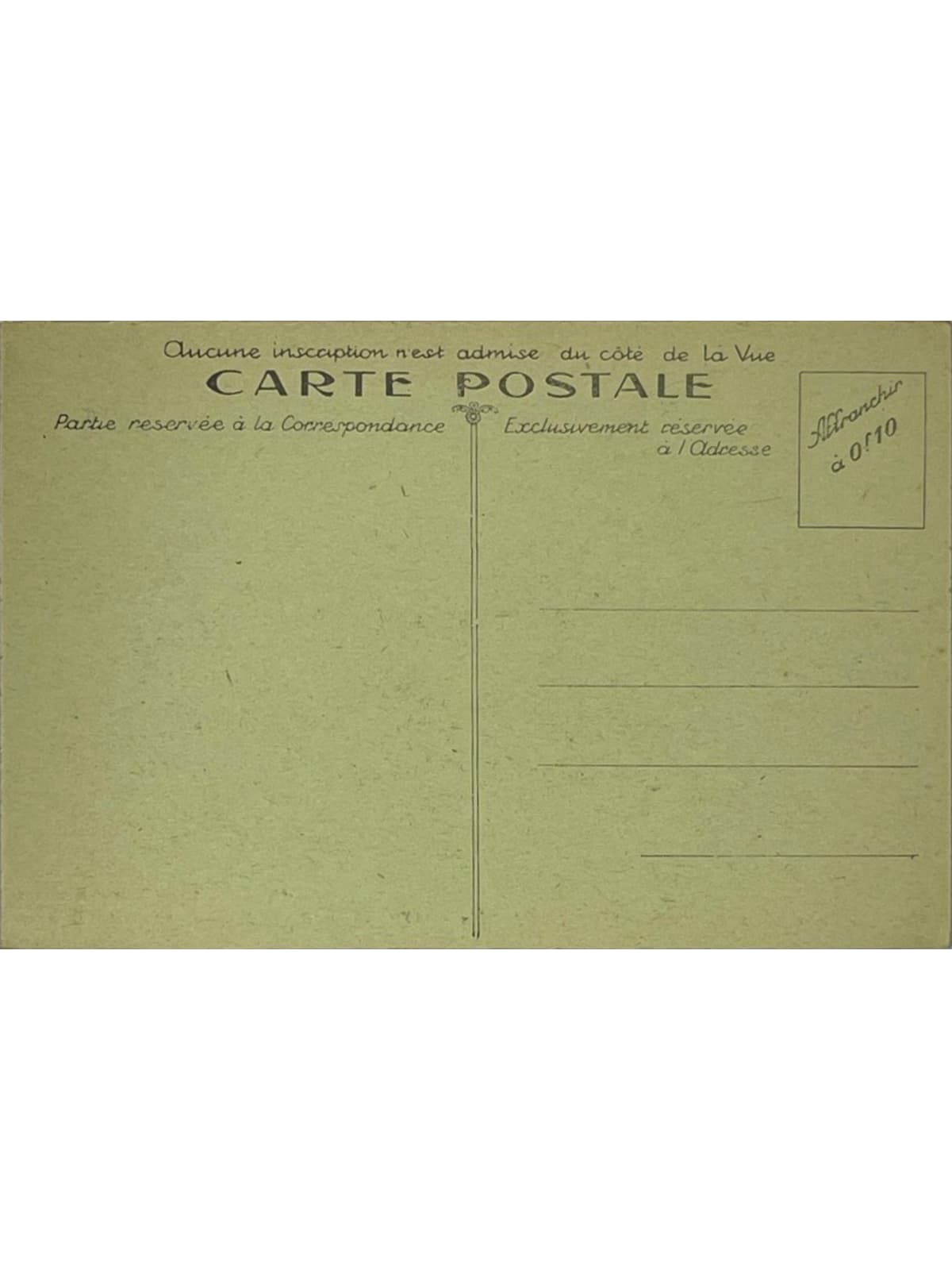 Verso de la carte postale