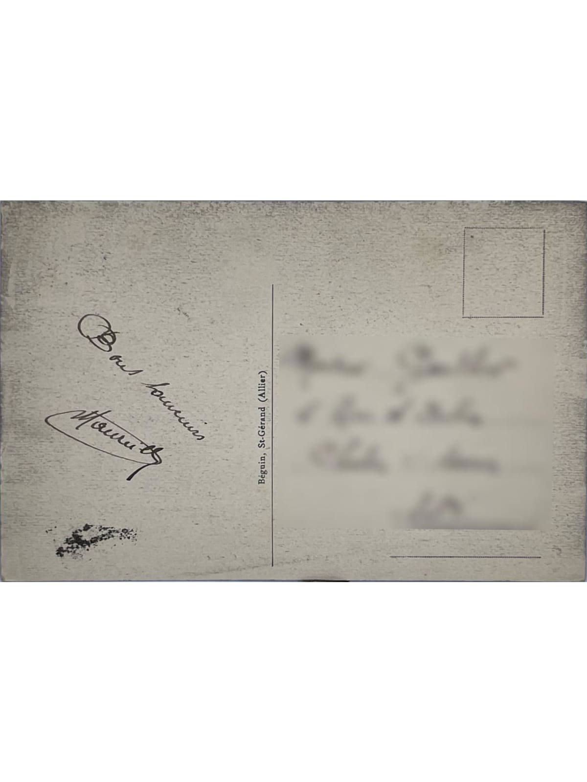 Verso de la carte postale